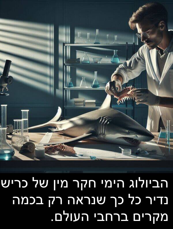 בכמה: הביולוג הימי חקר מין של כריש נדיר כל כך שנראה רק בכמה מקרים ברחבי העולם.