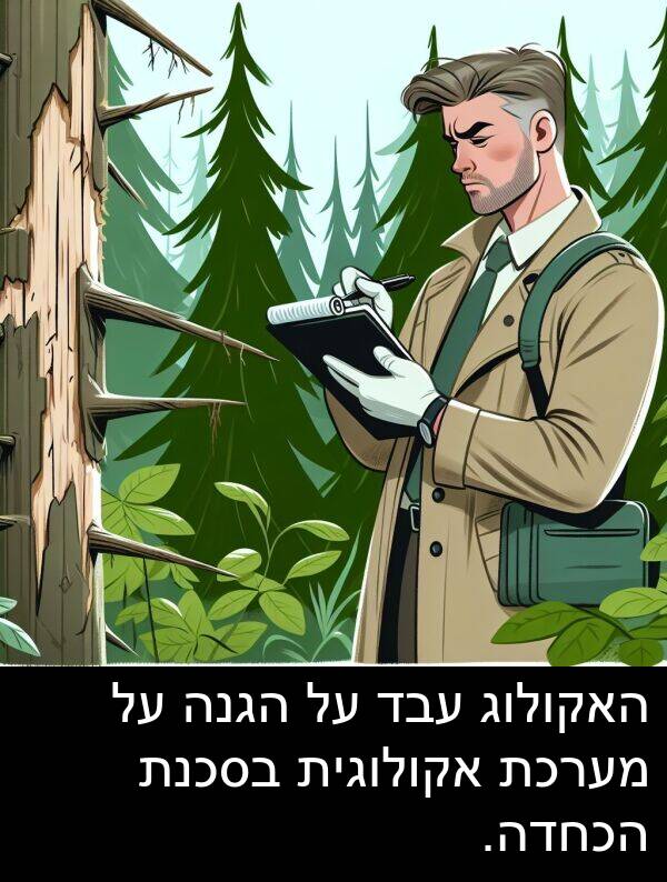 עבד: האקולוג עבד על הגנה על מערכת אקולוגית בסכנת הכחדה.