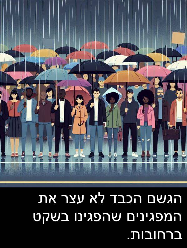 שהפגינו: הגשם הכבד לא עצר את המפגינים שהפגינו בשקט ברחובות.