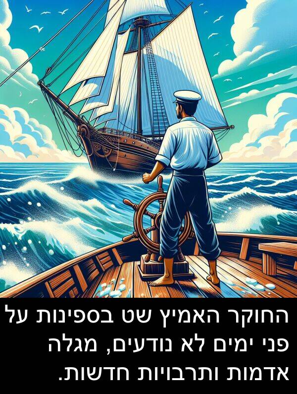 פני: החוקר האמיץ שט בספינות על פני ימים לא נודעים, מגלה אדמות ותרבויות חדשות.