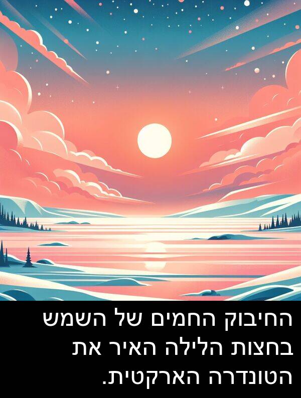 האיר: החיבוק החמים של השמש בחצות הלילה האיר את הטונדרה הארקטית.