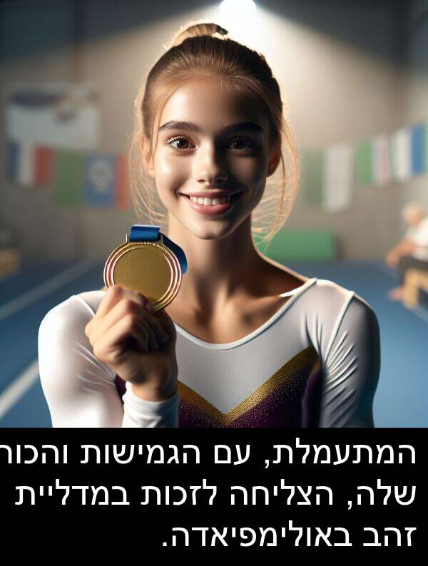 באולימפיאדה: המתעמלת, עם הגמישות והכוח שלה, הצליחה לזכות במדליית זהב באולימפיאדה.