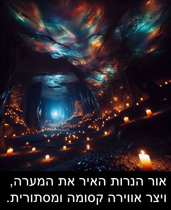 קסומה: אור הנרות האיר את המערה, ויצר אווירה קסומה ומסתורית.