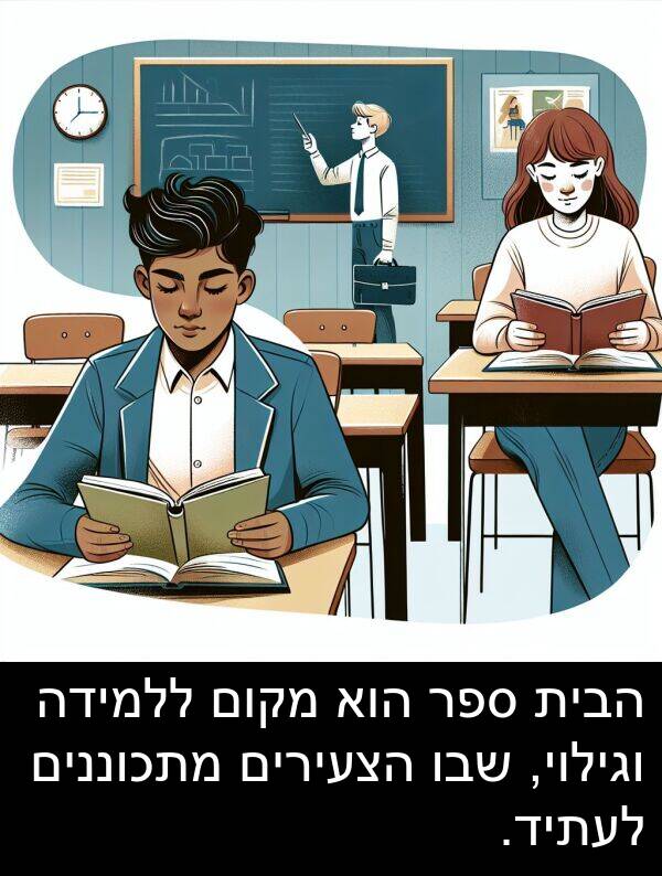ספר: הבית ספר הוא מקום ללמידה וגילוי, שבו הצעירים מתכוננים לעתיד.