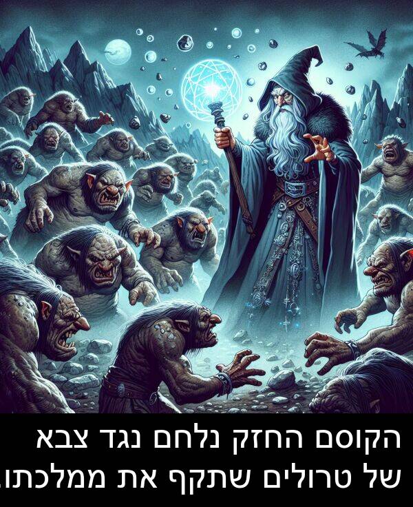 צבא: הקוסם החזק נלחם נגד צבא של טרולים שתקף את ממלכתו.