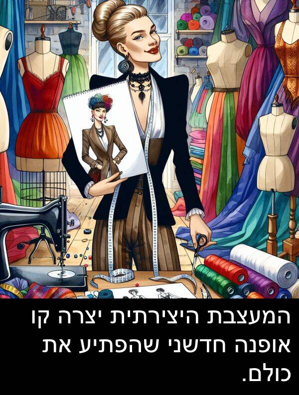 אופנה: המעצבת היצירתית יצרה קו אופנה חדשני שהפתיע את כולם.
