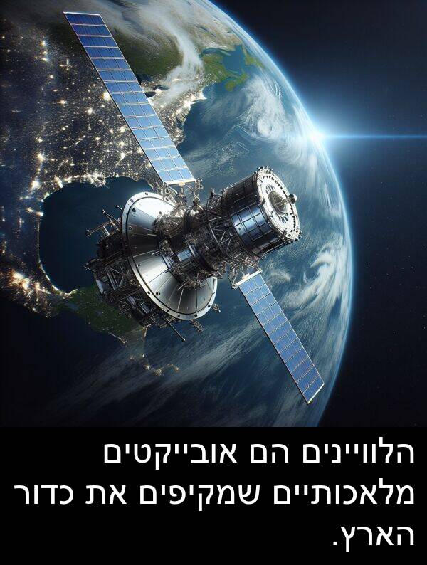 אובייקטים: הלוויינים הם אובייקטים מלאכותיים שמקיפים את כדור הארץ.