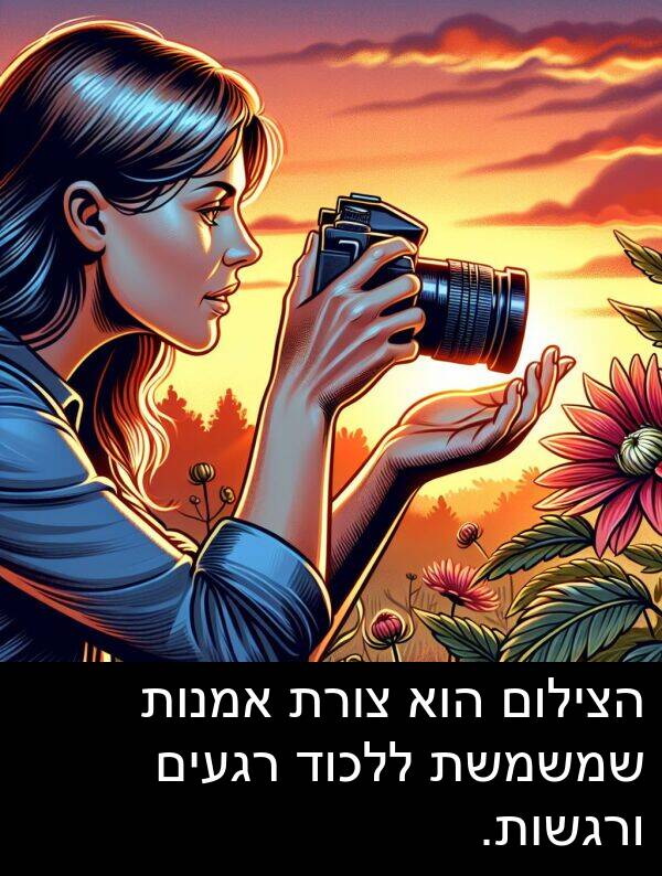 ורגשות: הצילום הוא צורת אמנות שמשמשת ללכוד רגעים ורגשות.