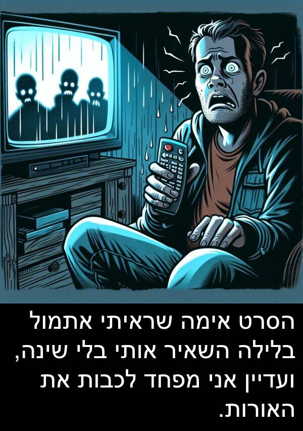 אימה: הסרט אימה שראיתי אתמול בלילה השאיר אותי בלי שינה, ועדיין אני מפחד לכבות את האורות.