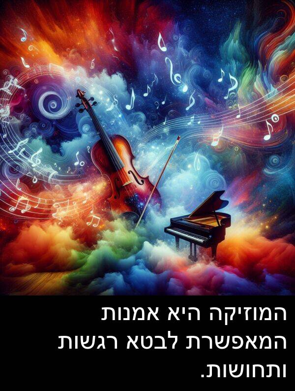 רגשות: המוזיקה היא אמנות המאפשרת לבטא רגשות ותחושות.