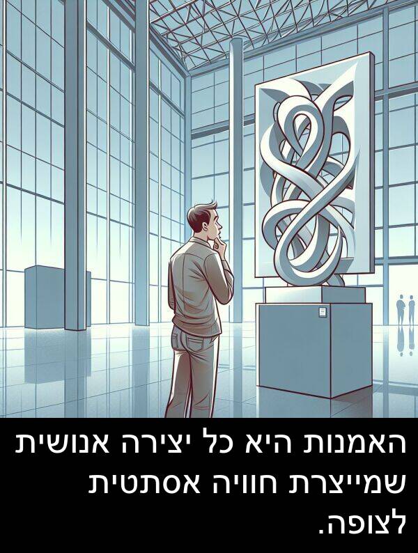 חוויה: האמנות היא כל יצירה אנושית שמייצרת חוויה אסתטית לצופה.