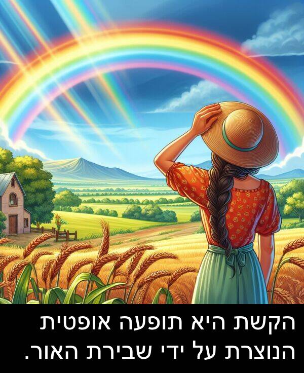 שבירת: הקשת היא תופעה אופטית הנוצרת על ידי שבירת האור.