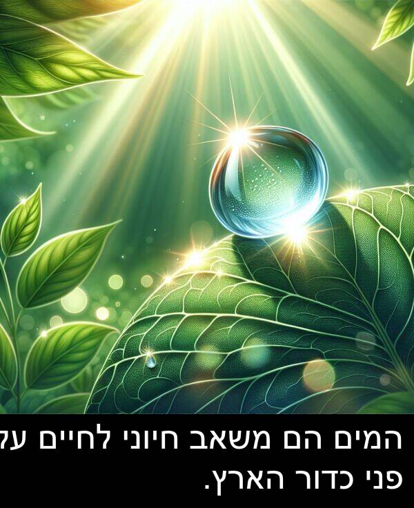 פני: המים הם משאב חיוני לחיים על פני כדור הארץ.