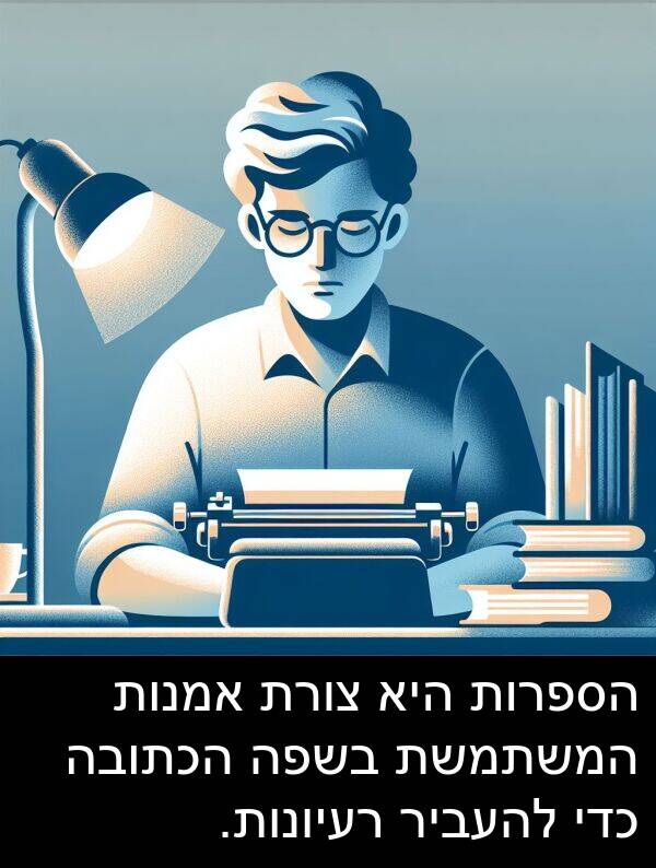 רעיונות: הספרות היא צורת אמנות המשתמשת בשפה הכתובה כדי להעביר רעיונות.