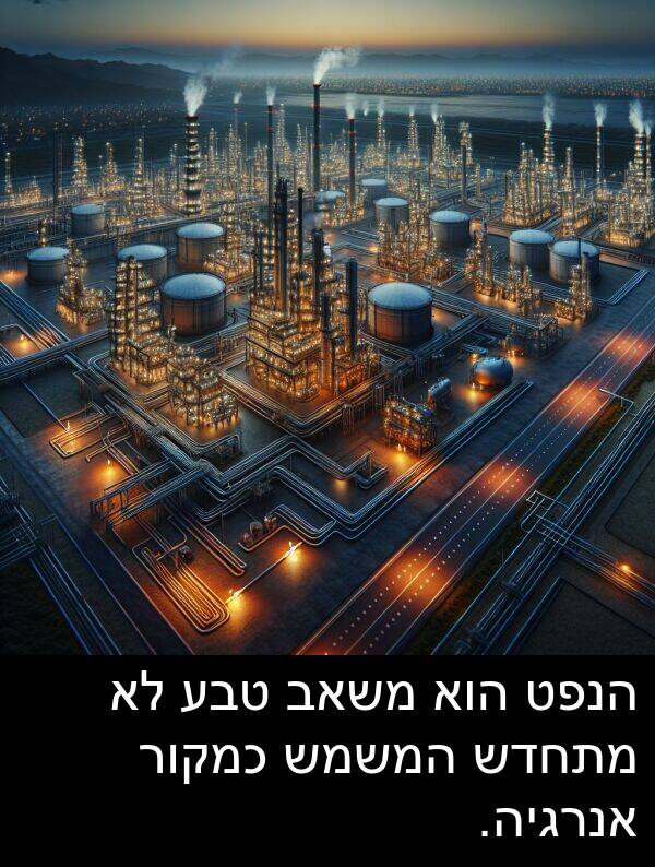 טבע: הנפט הוא משאב טבע לא מתחדש המשמש כמקור אנרגיה.
