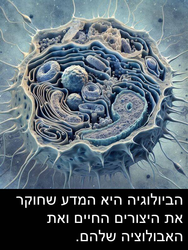 האבולוציה: הביולוגיה היא המדע שחוקר את היצורים החיים ואת האבולוציה שלהם.