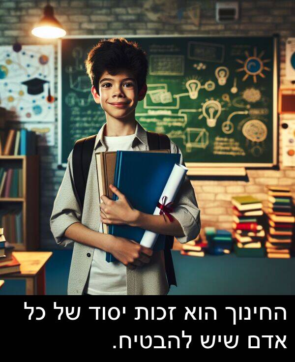 אדם: החינוך הוא זכות יסוד של כל אדם שיש להבטיח.