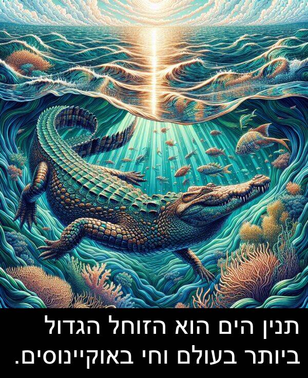 באוקיינוסים: תנין הים הוא הזוחל הגדול ביותר בעולם וחי באוקיינוסים.