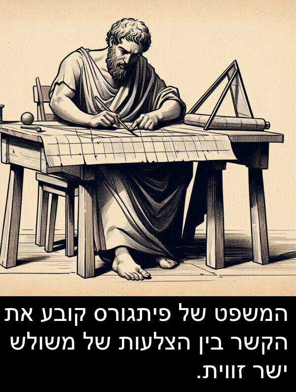 פיתגורס: המשפט של פיתגורס קובע את הקשר בין הצלעות של משולש ישר זווית.