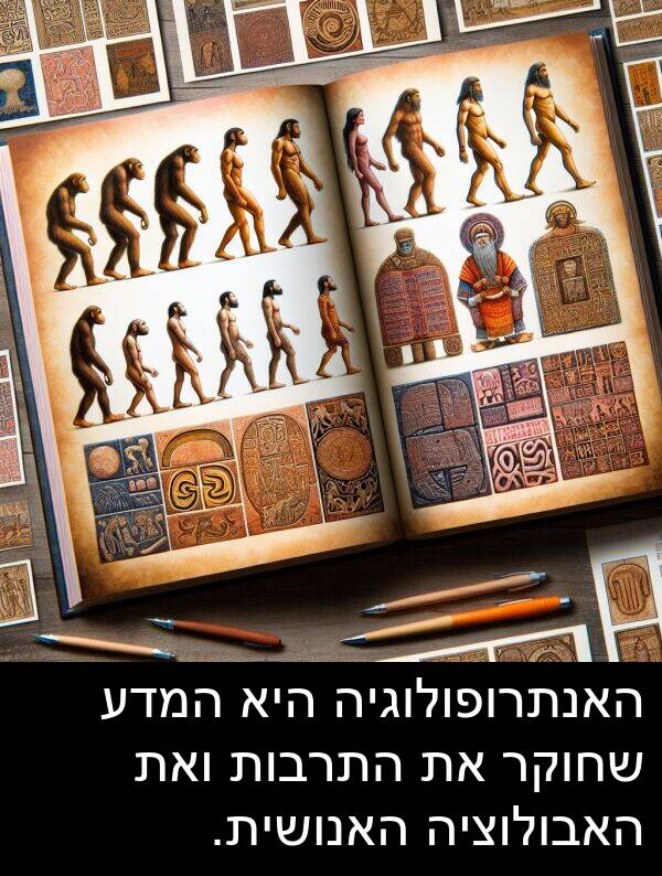 האבולוציה: האנתרופולוגיה היא המדע שחוקר את התרבות ואת האבולוציה האנושית.