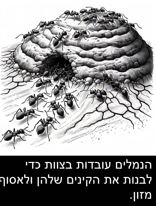 עובדות: הנמלים עובדות בצוות כדי לבנות את הקינים שלהן ולאסוף מזון.