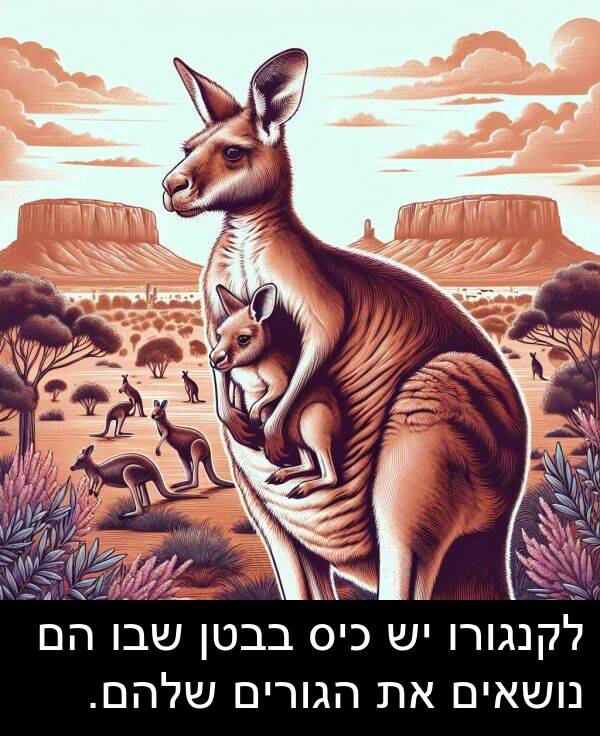שבו: לקנגורו יש כיס בבטן שבו הם נושאים את הגורים שלהם.