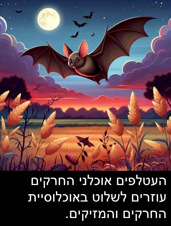 באוכלוסיית: העטלפים אוכלני החרקים עוזרים לשלוט באוכלוסיית החרקים והמזיקים.