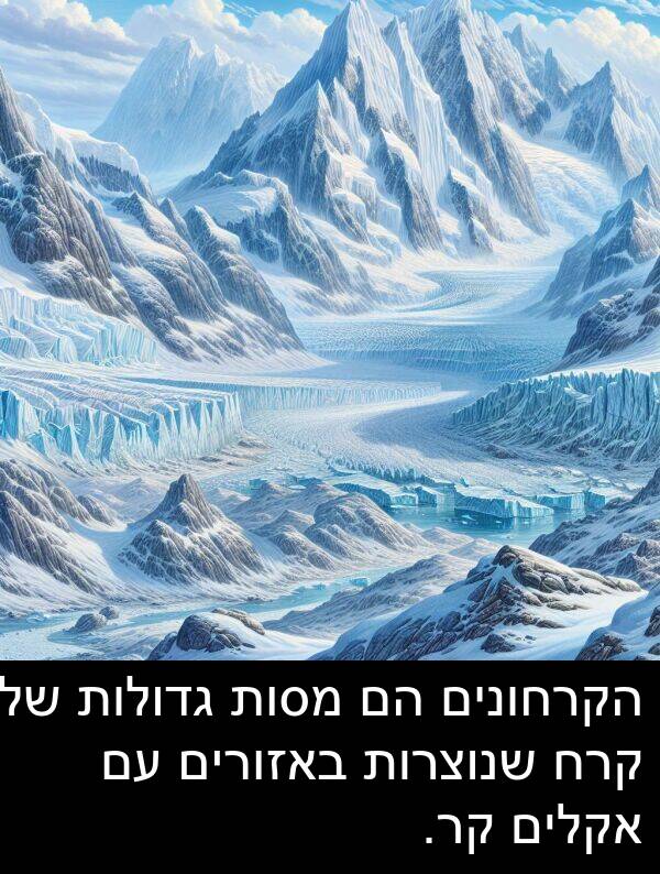 באזורים: הקרחונים הם מסות גדולות של קרח שנוצרות באזורים עם אקלים קר.