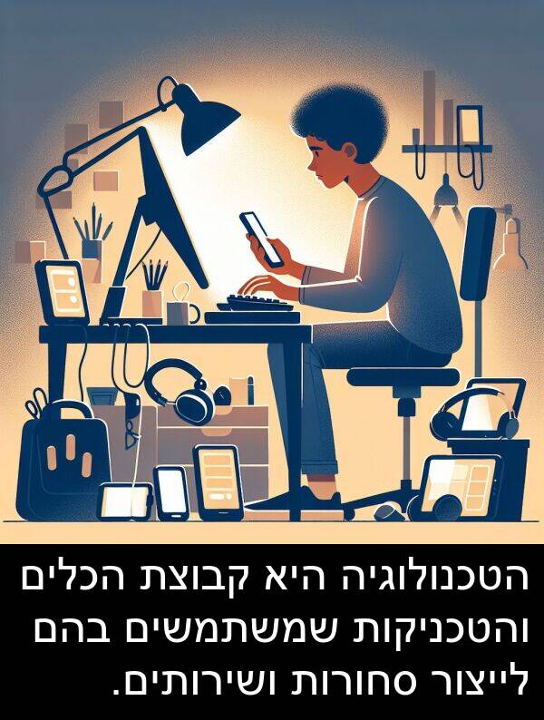 בהם: הטכנולוגיה היא קבוצת הכלים והטכניקות שמשתמשים בהם לייצור סחורות ושירותים.