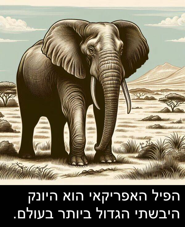 האפריקאי: הפיל האפריקאי הוא היונק היבשתי הגדול ביותר בעולם.
