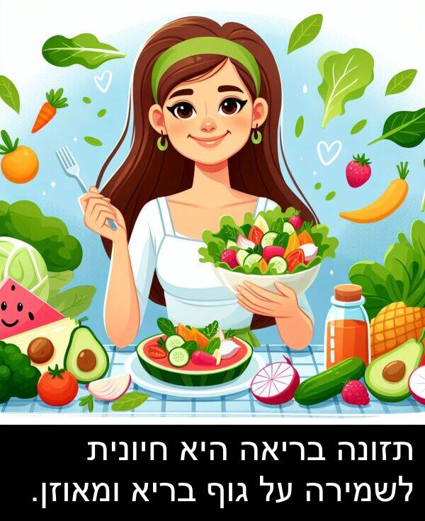 גוף: תזונה בריאה היא חיונית לשמירה על גוף בריא ומאוזן.