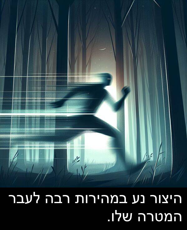 רבה: היצור נע במהירות רבה לעבר המטרה שלו.