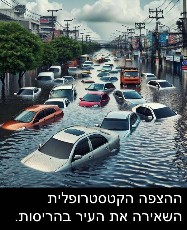 בהריסות: ההצפה הקטסטרופלית השאירה את העיר בהריסות.