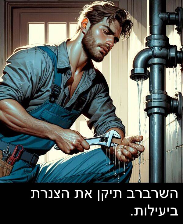 תיקן: השרברב תיקן את הצנרת ביעילות.