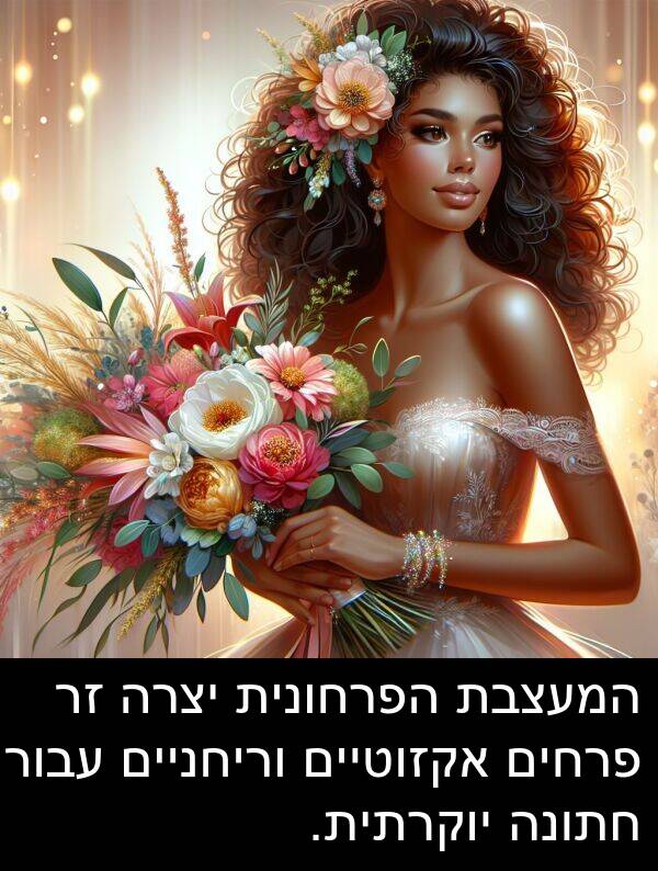 פרחים: המעצבת הפרחונית יצרה זר פרחים אקזוטיים וריחניים עבור חתונה יוקרתית.