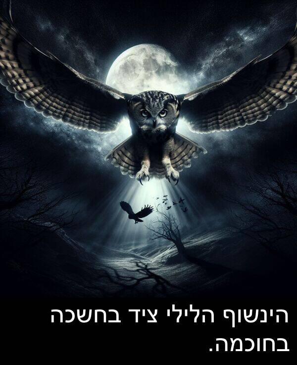 ציד: הינשוף הלילי ציד בחשכה בחוכמה.