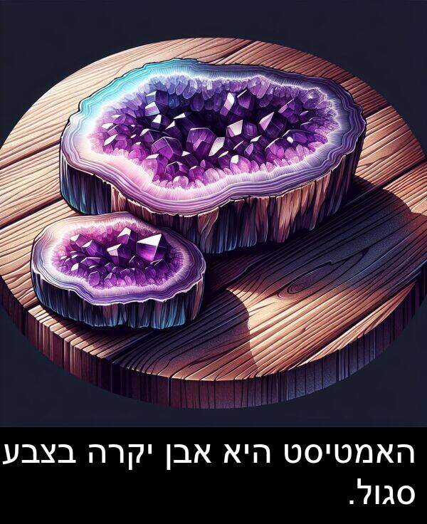 אבן: האמטיסט היא אבן יקרה בצבע סגול.