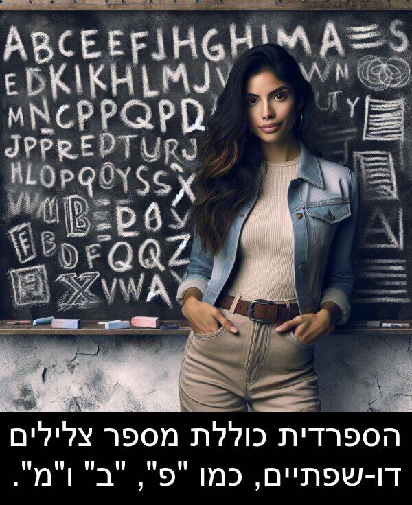 צלילים: הספרדית כוללת מספר צלילים דו-שפתיים, כמו "פ", "ב" ו"מ".