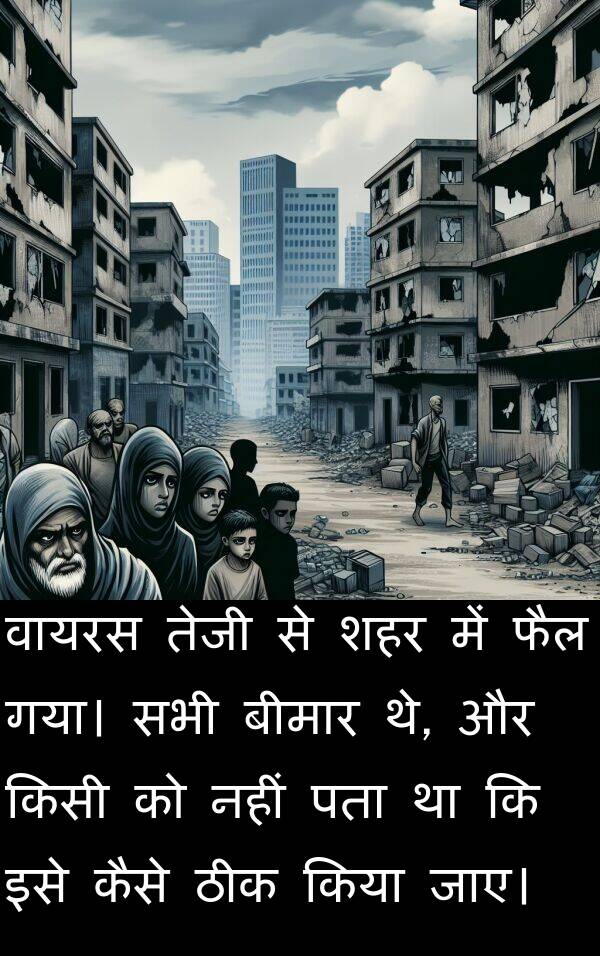 पता: वायरस तेजी से शहर में फैल गया। सभी बीमार थे, और किसी को नहीं पता था कि इसे कैसे ठीक किया जाए।