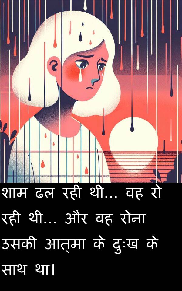 रोना: शाम ढल रही थी... वह रो रही थी... और वह रोना उसकी आत्मा के दुःख के साथ था।