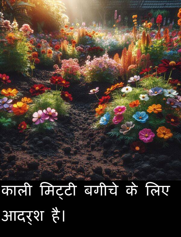 लिए: काली मिट्टी बगीचे के लिए आदर्श है।