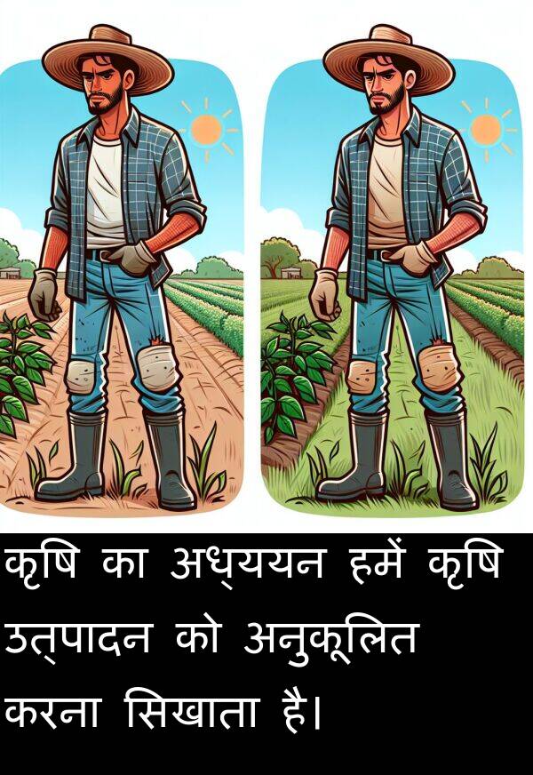 उत्पादन: कृषि का अध्ययन हमें कृषि उत्पादन को अनुकूलित करना सिखाता है।