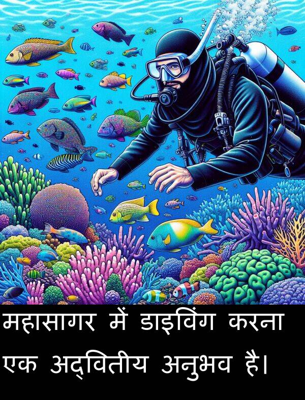 महासागर: महासागर में डाइविंग करना एक अद्वितीय अनुभव है।