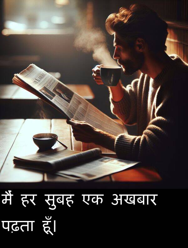 पढ़ता: मैं हर सुबह एक अखबार पढ़ता हूँ।