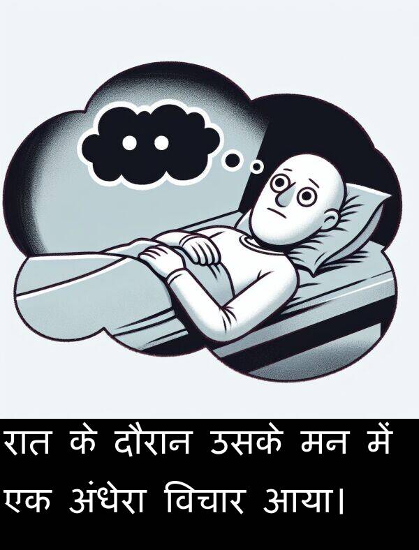 उसके: रात के दौरान उसके मन में एक अंधेरा विचार आया।