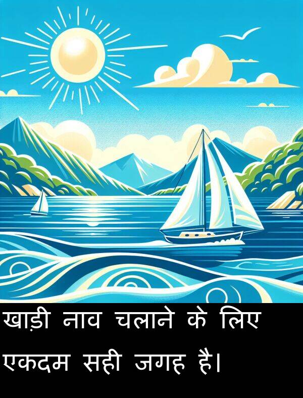 लिए: खाड़ी नाव चलाने के लिए एकदम सही जगह है।