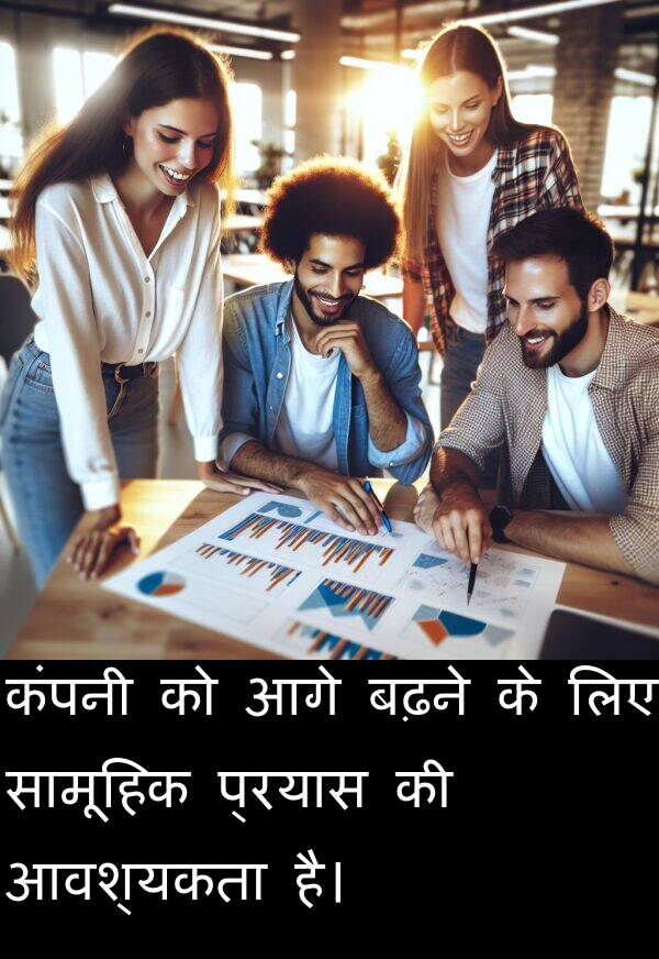 बढ़ने: कंपनी को आगे बढ़ने के लिए सामूहिक प्रयास की आवश्यकता है।