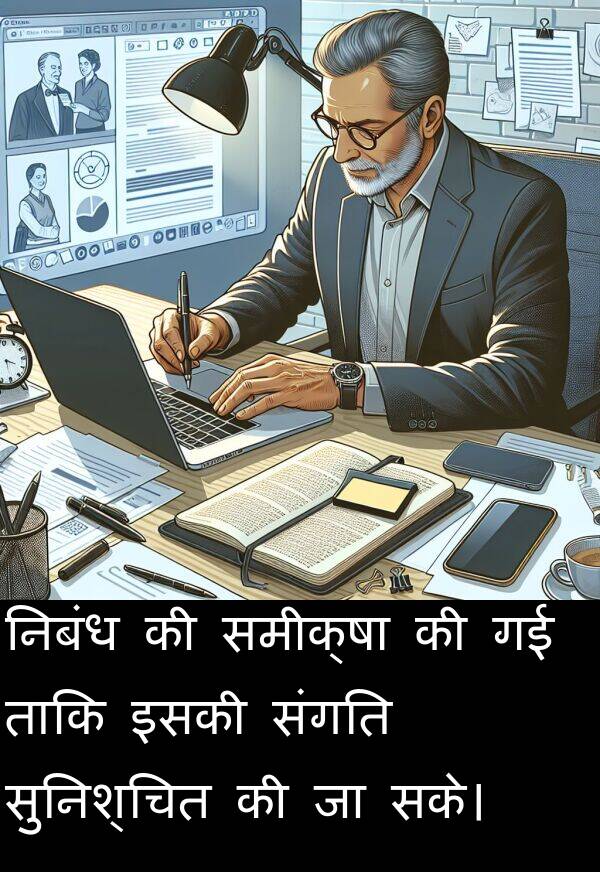 समीक्षा: निबंध की समीक्षा की गई ताकि इसकी संगति सुनिश्चित की जा सके।
