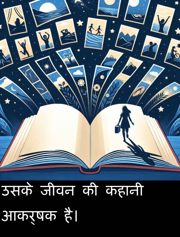 उसके: उसके जीवन की कहानी आकर्षक है।