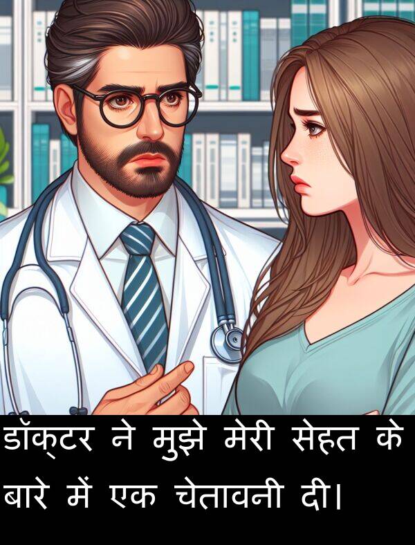 चेतावनी: डॉक्टर ने मुझे मेरी सेहत के बारे में एक चेतावनी दी।